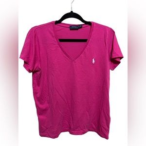 Polo v neck pink t shirt